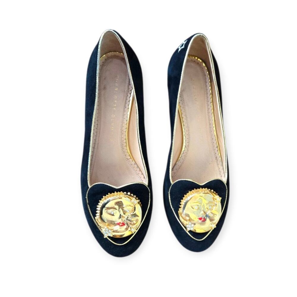 Charlotte Olympia‎ Cosmic Collection Celestial Zodiac Black Eclipse Flats Size 7